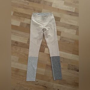 Outdoor Voices Heathered Gray and Cream Leggings